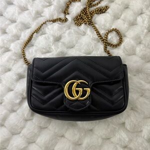 Black Gucci Marmont Super Mini Bag